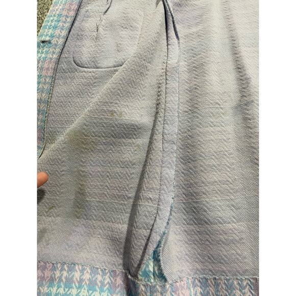 VTG Bonwit Teller 50s 60s Plaid Dress Womens Size Small Cap Sleeves Blue Purple - Picture 8 of 14
